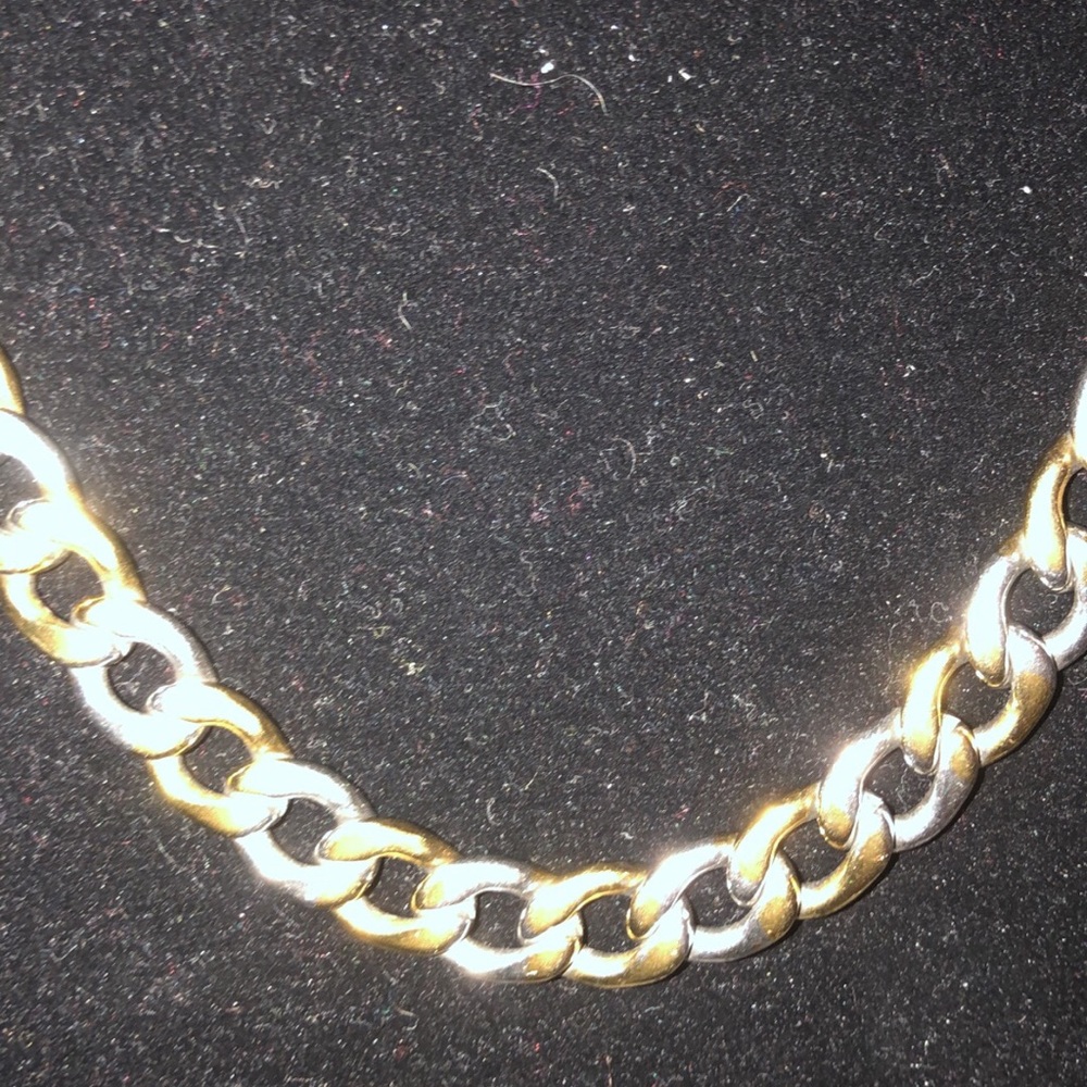 Gold and silver look Cuban link chain